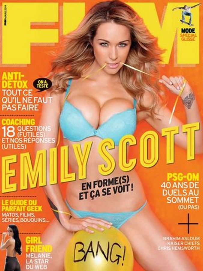 FHM FRANCE magazine side cover  March 2014