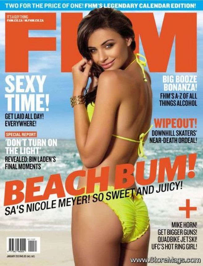 FHM SOUTH AFRICA magazine side cover  January 2013