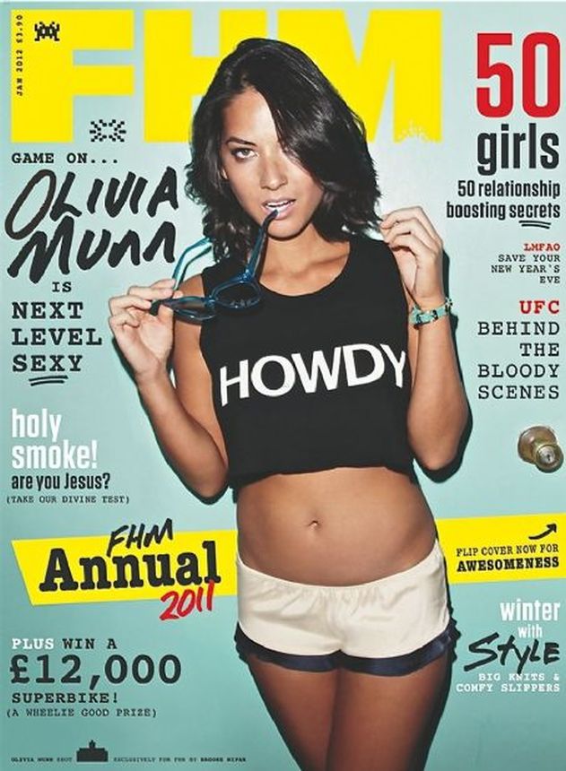 FHM USA magazine side cover  January 2012