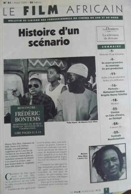 FILM AFRICAIN | LE magazine side cover Issue 21  August 1995