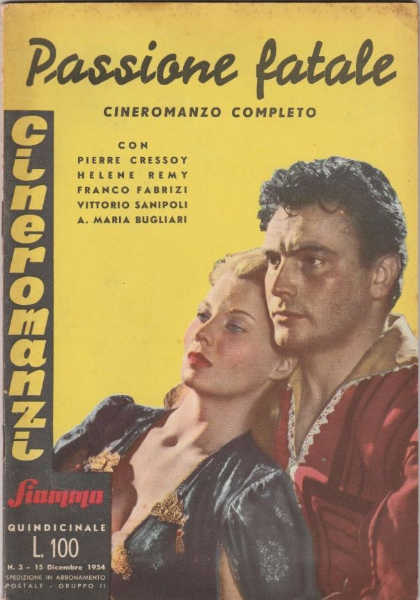 CINEROMANZI FIAMMA magazine side cover Issue 3 15 December 1954