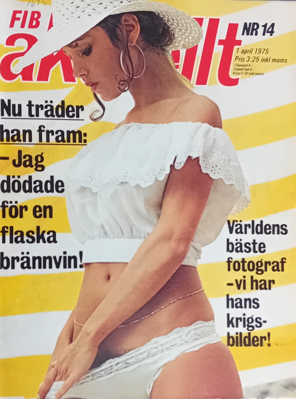 FIB AKTUELLT magazine side cover Issue 14 1 April 1975