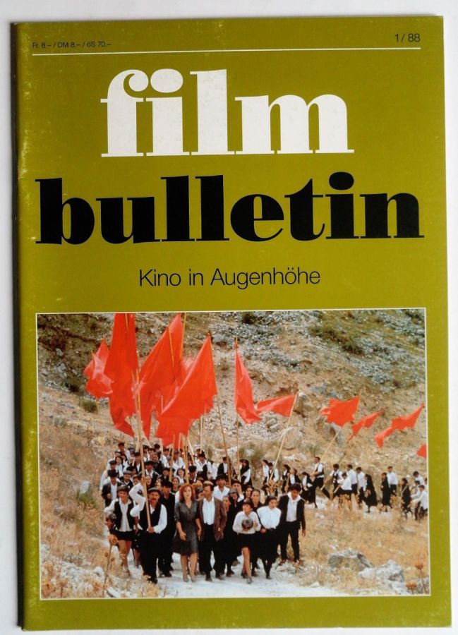 FILMBULLETIN magazine side cover  January 1988