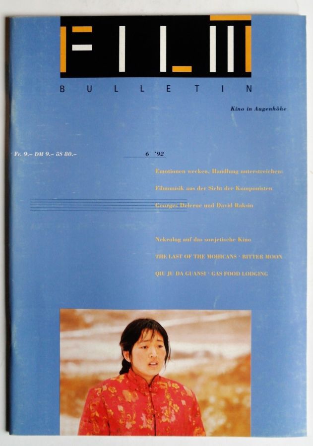 FILMBULLETIN magazine side cover  June 1992