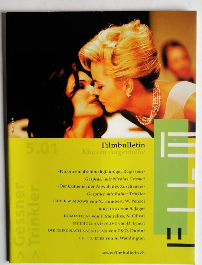 FILMBULLETIN magazine side cover  May 2001