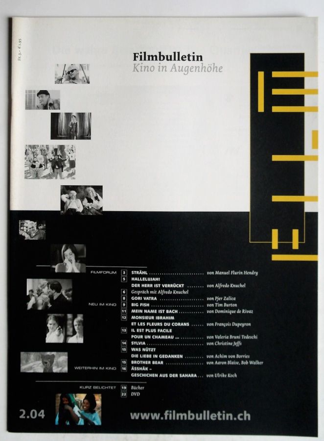 FILMBULLETIN magazine side cover Issue 252  February 2004