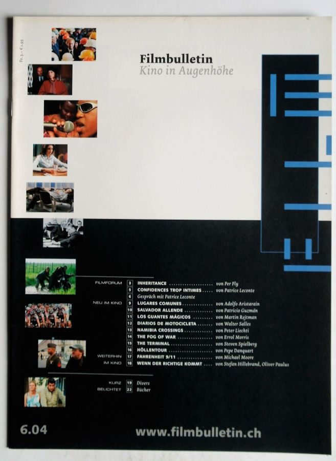 FILMBULLETIN magazine side cover Issue 256  June 2004