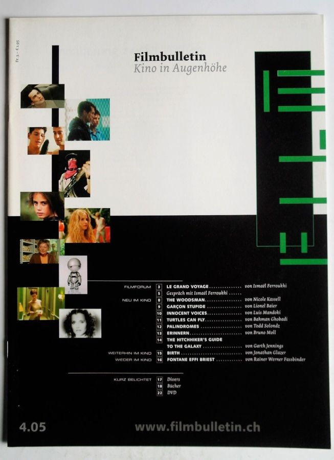 FILMBULLETIN magazine side cover Issue 263  April 2005
