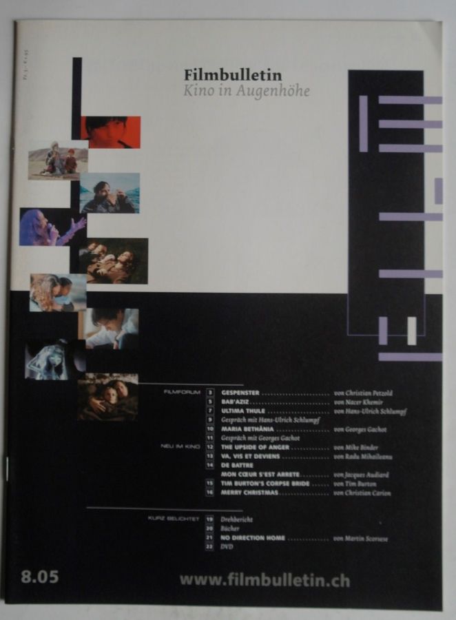 FILMBULLETIN magazine side cover Issue 266  August 2005