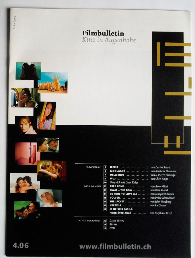 FILMBULLETIN magazine side cover Issue 272  April 2006