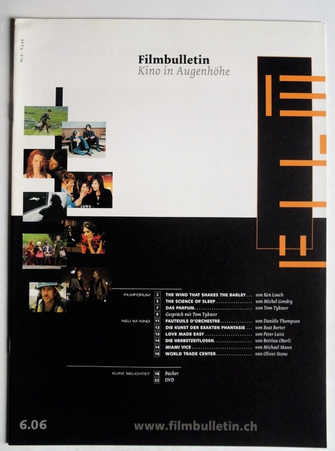 FILMBULLETIN magazine side cover Issue 274  June 2006