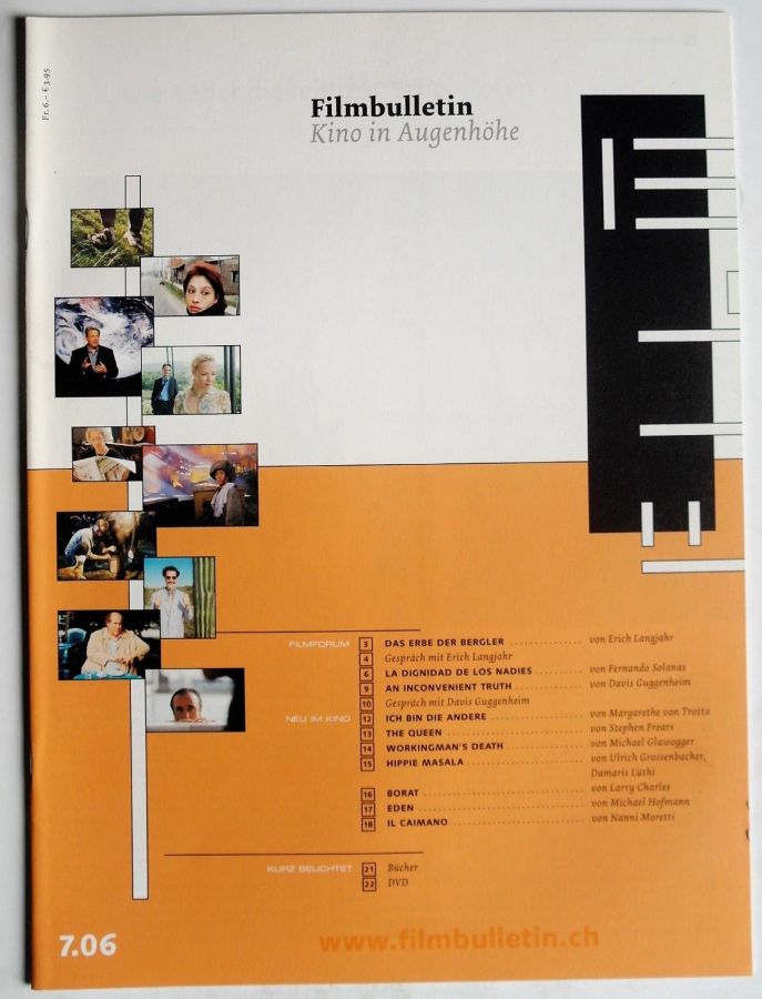 FILMBULLETIN magazine side cover Issue 275  July 2006
