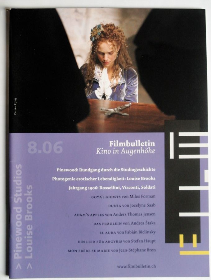 FILMBULLETIN magazine side cover Issue 276  August 2006