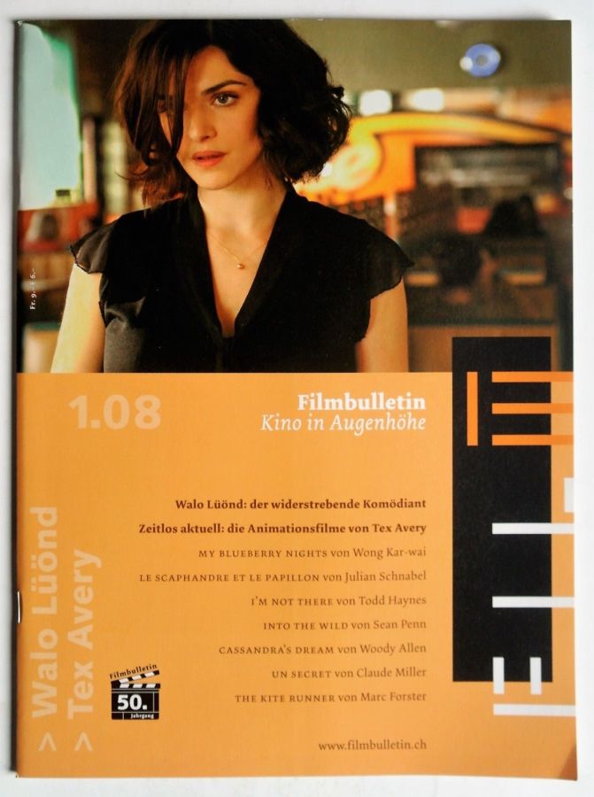 FILMBULLETIN magazine side cover Issue 287  January 2008