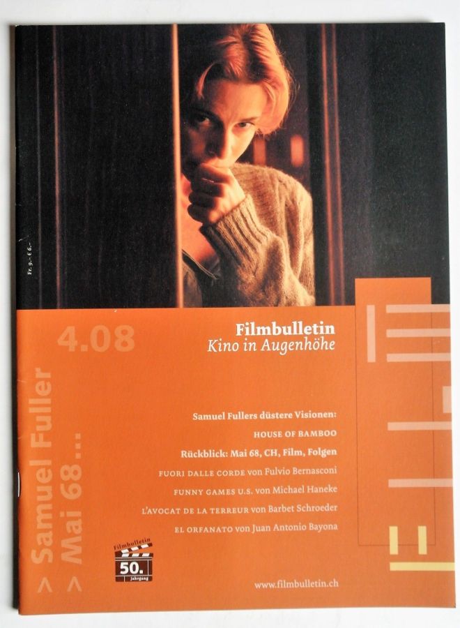 FILMBULLETIN magazine side cover Issue 290  April 2008