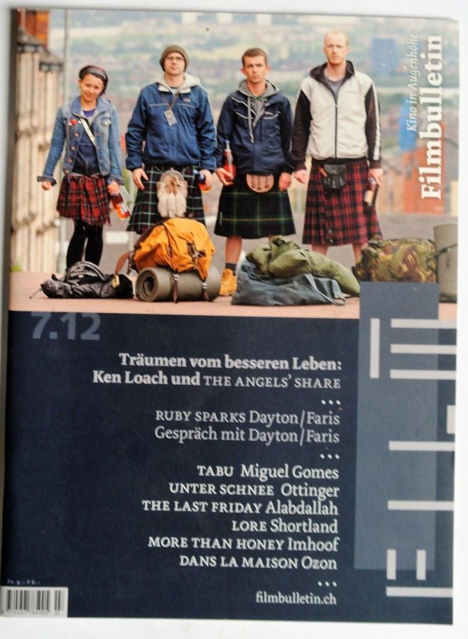 FILMBULLETIN magazine side cover  July 2012