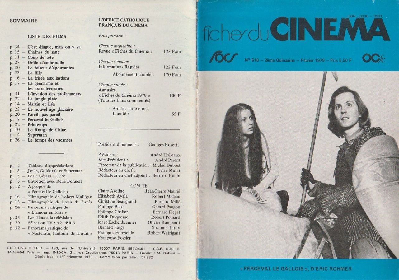 FICHES DU CINEMA | LES magazine side cover Issue 618  February 1979