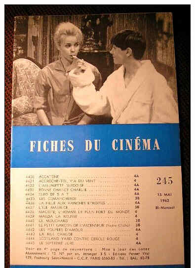 FICHES DU CINEMA | LES magazine side cover Issue 245 15 May 1962