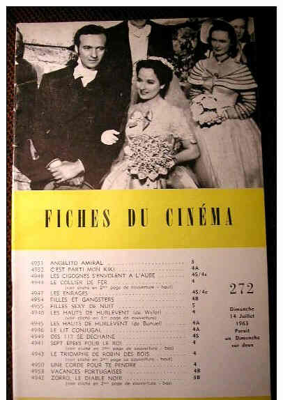 FICHES DU CINEMA | LES magazine side cover Issue 272 14 July 1963