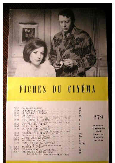 FICHES DU CINEMA | LES magazine side cover Issue 279 10 November 1963