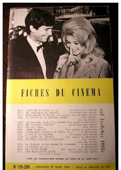 FICHES DU CINEMA | LES magazine side cover Issue 289 29 March 1964