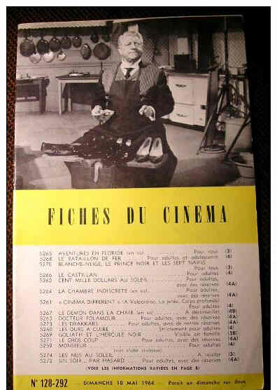 FICHES DU CINEMA | LES magazine side cover Issue 292 10 May 1964