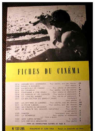 FICHES DU CINEMA | LES magazine side cover Issue 295 21 June 1964