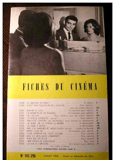 FICHES DU CINEMA | LES magazine side cover Issue 296 July 1964