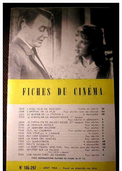FICHES DU CINEMA | LES magazine side cover Issue 297 August 1964