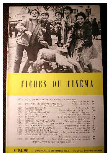 FICHES DU CINEMA | LES magazine side cover Issue 299 20 September 1964