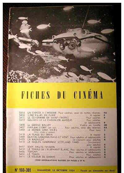 FICHES DU CINEMA | LES magazine side cover Issue 301 18 October 1964
