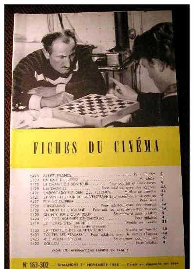FICHES DU CINEMA | LES magazine side cover Issue 302 1 November 1964