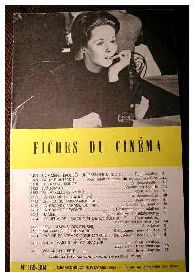 FICHES DU CINEMA | LES magazine side cover Issue 304 29 November 1964
