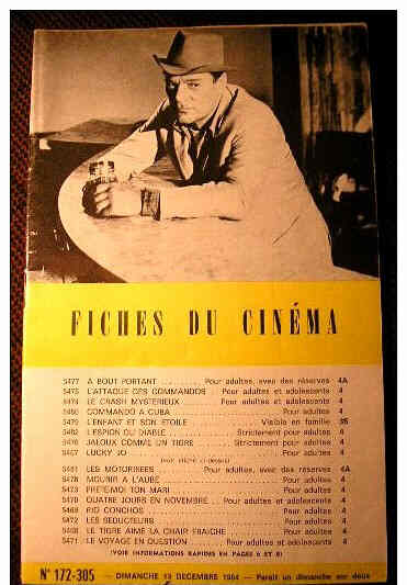 FICHES DU CINEMA | LES magazine side cover Issue 305 13 December 1964