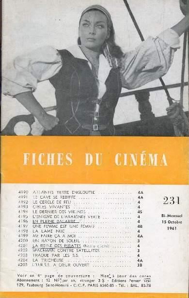 FICHES DU CINEMA | LES magazine side cover Issue 231 15 October 1961
