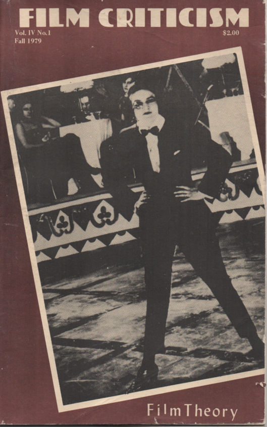 FILM CRITICISM magazine side cover  Vol 4 # 4 Fall 1979