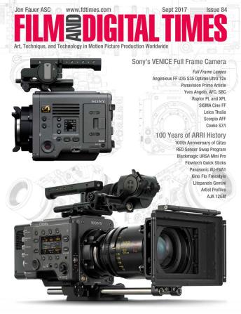 FILM AND DIGITAL TIMES magazine side cover Issue 84  September 2017