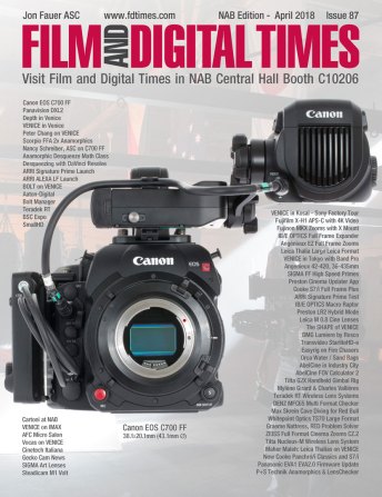 FILM AND DIGITAL TIMES magazine side cover Issue 87  April 2018
