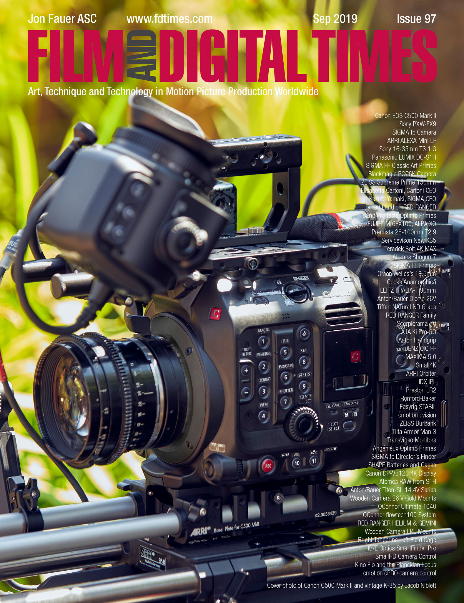 FILM AND DIGITAL TIMES magazine side cover Issue 97  September 2019