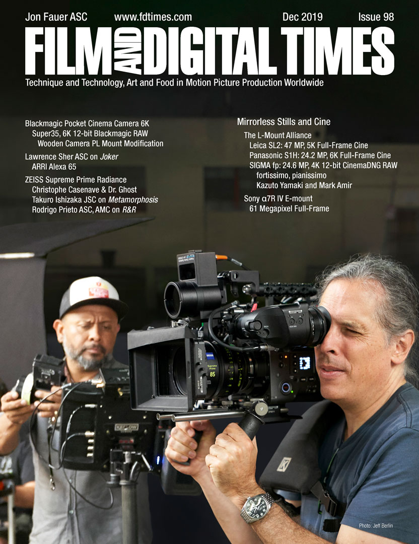 FILM AND DIGITAL TIMES magazine side cover Issue 98  December 2019