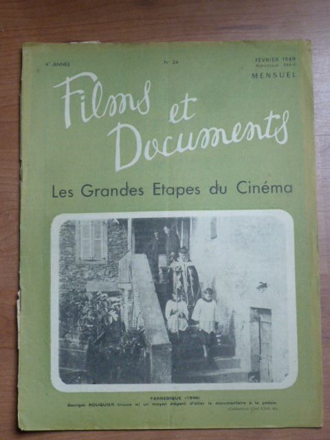 FILMS ET DOCUMENTS magazine side cover Issue 24 February 1949