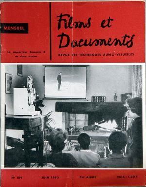 FILMS ET DOCUMENTS magazine side cover Issue 189 June 1963