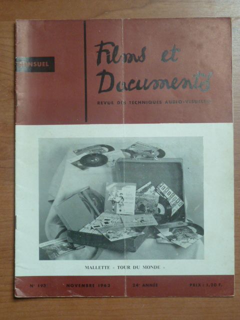 FILMS ET DOCUMENTS magazine side cover Issue 193 November 1963