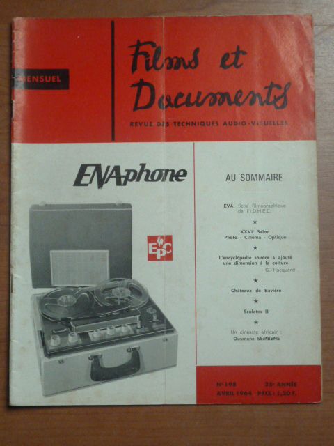 FILMS ET DOCUMENTS magazine side cover Issue 198 April 1964
