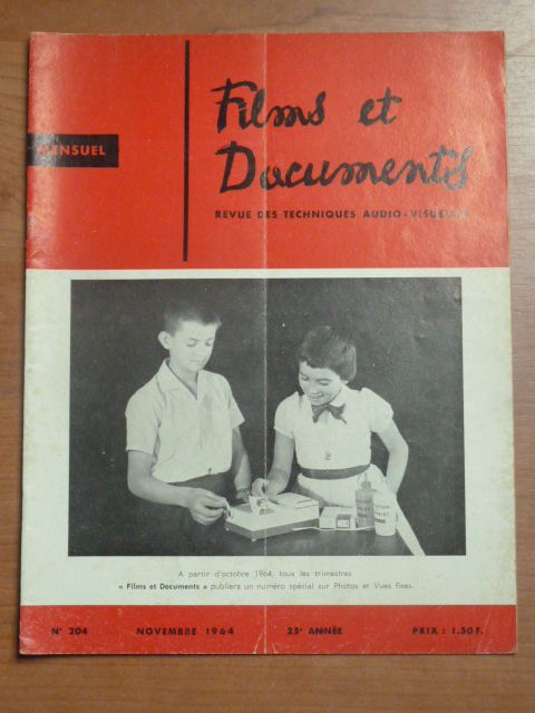 FILMS ET DOCUMENTS magazine side cover Issue 204 November 1964