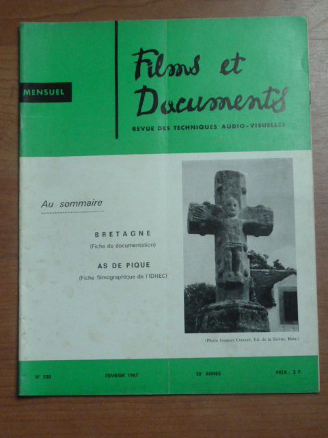 FILMS ET DOCUMENTS magazine side cover Issue 230 February 1967