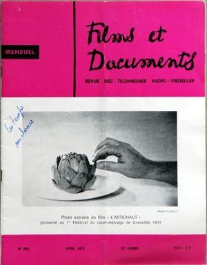 FILMS ET DOCUMENTS magazine side cover Issue 284 April 1972