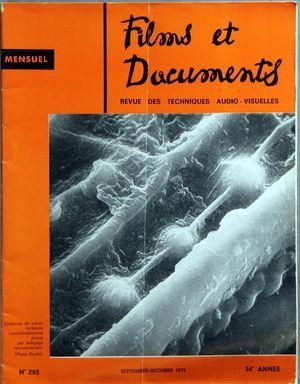 FILMS ET DOCUMENTS magazine side cover Issue 295 September/October 1973