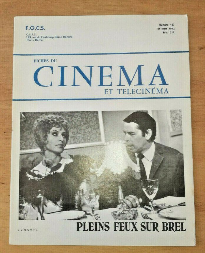 FICHES DU CINEMA | LES magazine side cover Issue 457 1 March 1972