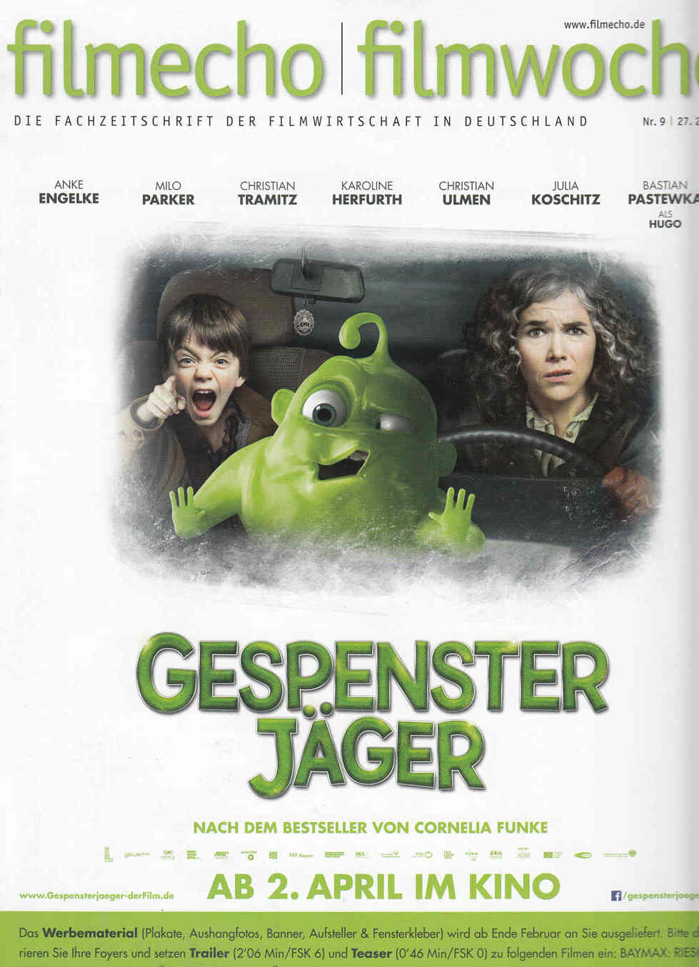 FILM-ECHO FILMWOCHE magazine side cover Issue 9 27 February 2015